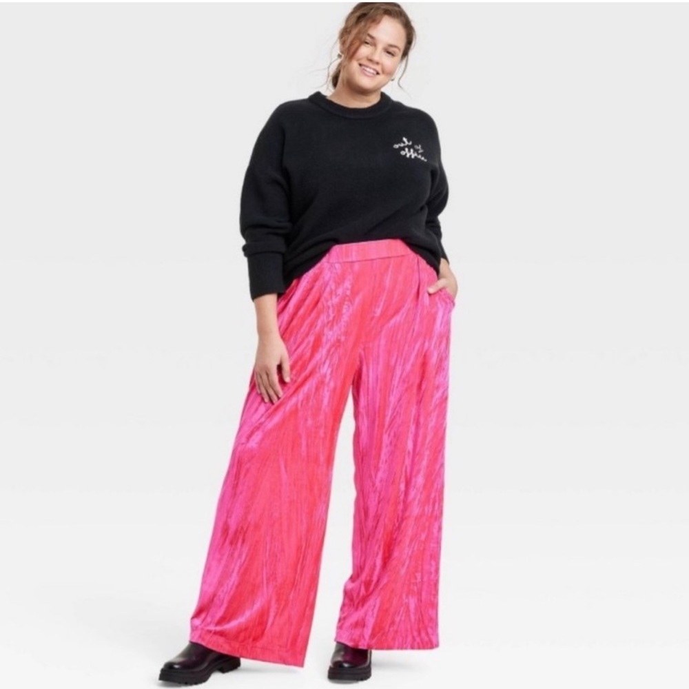 A New Day- Hot Pink velvet pant